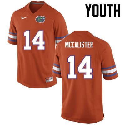 Youth Florida Gators #14 Alex McCalister NCAA Nike Orange Authentic Stitched College Football Jersey LMZ1462IJ